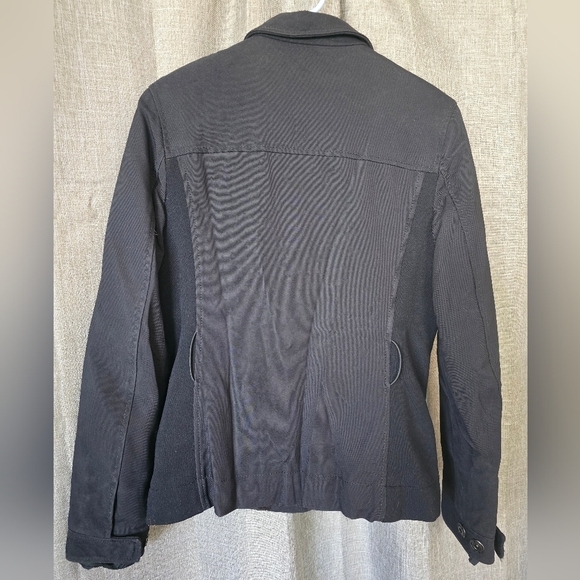 Prada Black Nylon Button Up/Zipper Utility Jacket Shacket Fur Lined Size 6 - Picture 3 of 10